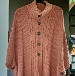 Merona Orange Cable Knit Poncho/Sweater